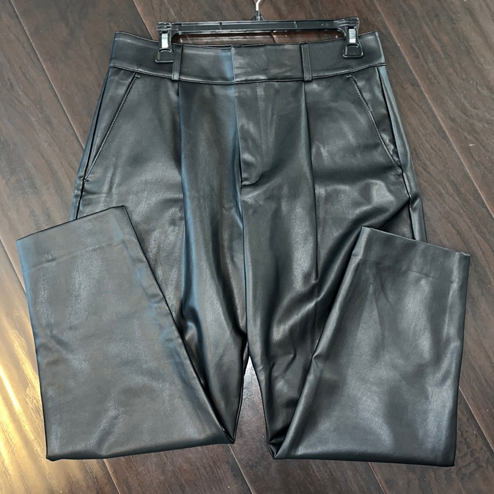 banana republic black leather pants!
